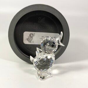 Swarovski Crystal Quacking Duck silver crystal Bird Mint Box Retired